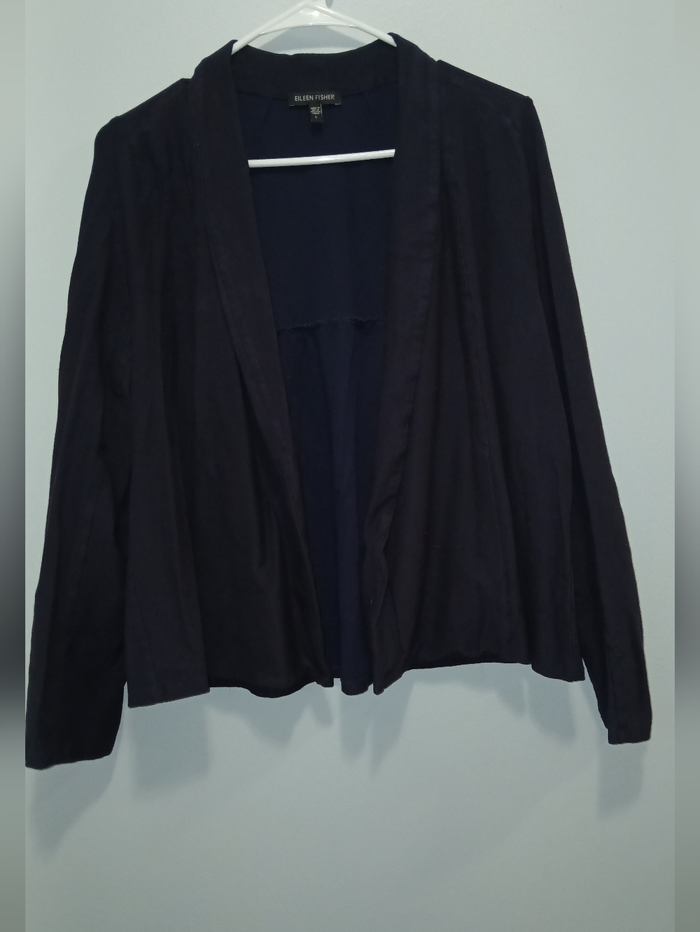 Eileen Fisher Viscose Blend Open Front Cardigan Jacket Women Large Lagenlook